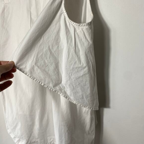 Peter Som White SZ 12 Sleeveless Draped Collard Top Quiet Luxury Minimalist Euro - Picture 6 of 9